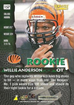 1996 Pinnacle #157 Willie Anderson Back