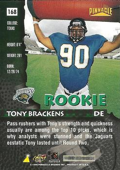 1996 Pinnacle #168 Tony Brackens Back