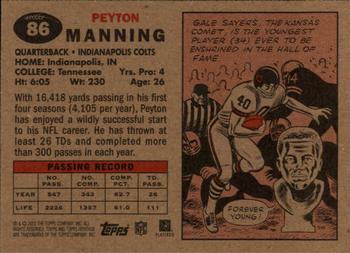 2002 Topps Heritage - Black Backs #86 Peyton Manning Back