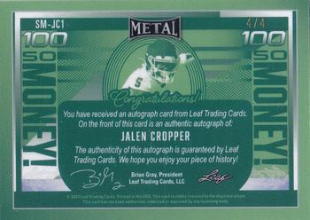 2023 Leaf Metal Draft - So Money! Autographs Kaleidoscope Purple #SM-JC1 Jalen Cropper Back