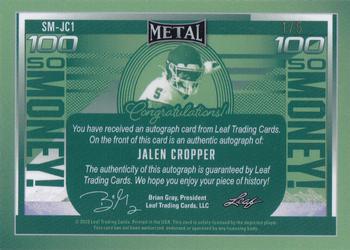 2023 Leaf Metal Draft - So Money! Autographs Kaleidoscope Silver #SM-JC1 Jalen Cropper Back