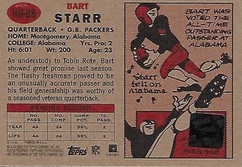 2002 Topps Heritage - Real One Autographs Red Ink #HR-BS Bart Starr Back