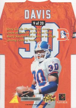 1996 Pinnacle - 3-2-1 (Die Cut Jerseys) #9 Terrell Davis Back