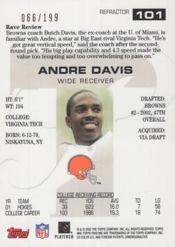 2002 Topps Pristine - Refractors #101 Andre Davis Back