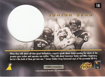 1996 Pinnacle Mint #18 Junior Seau Back