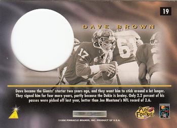 1996 Pinnacle Mint #19 Dave Brown Back