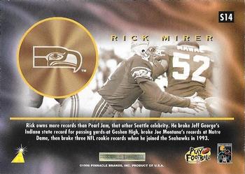 1996 Pinnacle Mint #S14 Rick Mirer Back