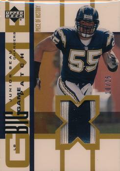 2002 UD Piece of History - The Big Game Jersey Patches #BGJ-JS Junior Seau Front