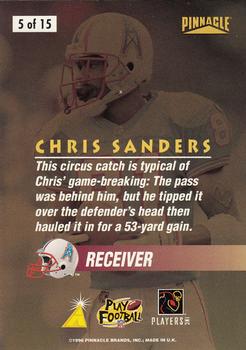 1996 Pinnacle - On the Line #5 Chris Sanders Back