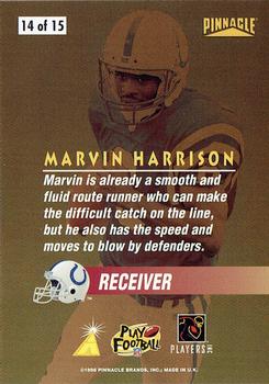 1996 Pinnacle - On the Line #14 Marvin Harrison Back