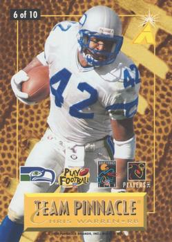 1996 Pinnacle - Team Pinnacle #6 Barry Sanders / Chris Warren Back