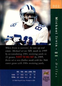 1996 Playoff Absolute #002 Michael Irvin Back