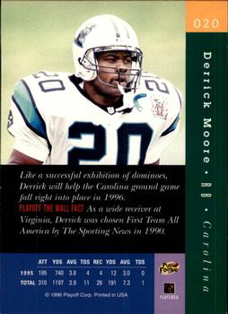 1996 Playoff Absolute #020 Derrick Moore Back