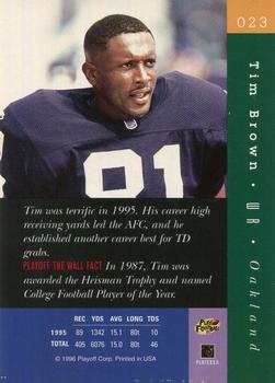 1996 Playoff Absolute #023 Tim Brown Back