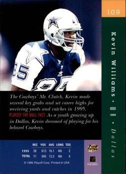 1996 Playoff Absolute #109 Kevin Williams Back