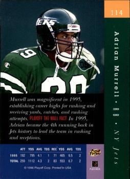 1996 Playoff Absolute #114 Adrian Murrell Back
