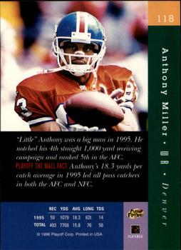 1996 Playoff Absolute #118 Anthony Miller Back