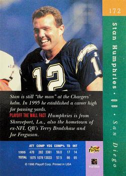 1996 Playoff Absolute #172 Stan Humphries Back