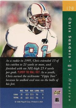 1996 Playoff Absolute #178 Chris Sanders Back