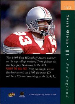 1996 Playoff Absolute #182 Terry Glenn Back