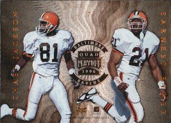 1996 Playoff Absolute - Quad Series #7 Earnest Byner / Michael Jackson / Andre Rison / Eric Zeier Back