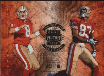 1996 Playoff Absolute - Quad Series #26 William Floyd / Derek Loville / J.J. Stokes / Steve Young Front