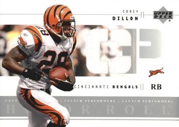 2002 Upper Deck Honor Roll - Clutch Performers Jerseys #CP-CD Corey Dillon Front