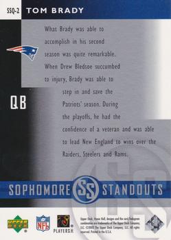 2002 Upper Deck Honor Roll - Sophomore Standouts #SSQ-2 Tom Brady Back