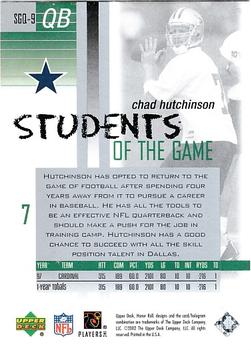 2002 Upper Deck Honor Roll - Students of the Game #SGQ-9 Chad Hutchinson Back