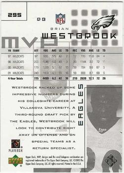 2002 Upper Deck MVP - Silver #295 Brian Westbrook Back