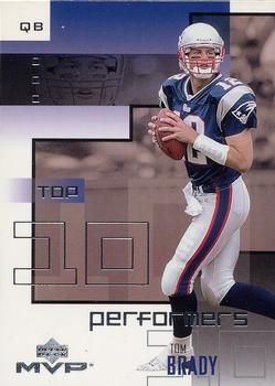 2002 Upper Deck MVP - Top 10 Performers #TT-3 Tom Brady Front