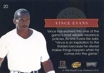 1996 Playoff Absolute - Prime Unsung Heroes #20 Vince Evans Back