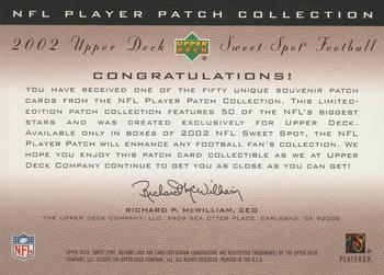 2002 Upper Deck Sweet Spot - Patches #NNO Emmitt Smith Back