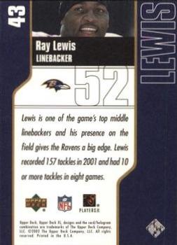 2002 Upper Deck XL - Holofoil #43 Ray Lewis Back