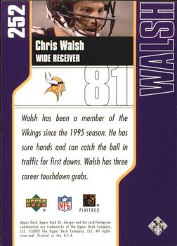 2002 Upper Deck XL - Holofoil #252 Chris Walsh Back