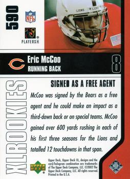 2002 Upper Deck XL - Holofoil #590 Eric McCoo Back
