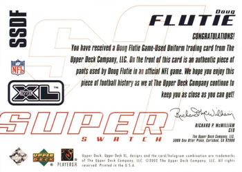 2002 Upper Deck XL - Super Swatch Jerseys #SSDF Doug Flutie Back