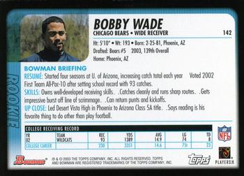 2003 Bowman - Uncirculated Gold #142 Bobby Wade Back