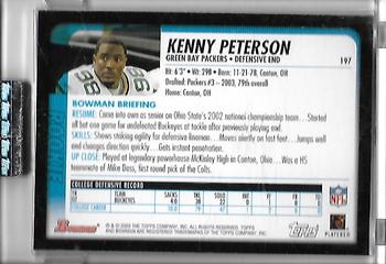 2003 Bowman - Uncirculated Gold #197 Kenny Peterson Back