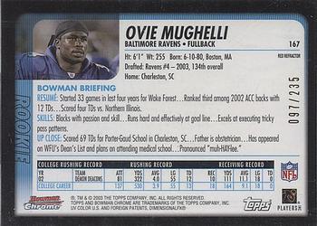 2003 Bowman Chrome - Red Refractors #167 Ovie Mughelli Back