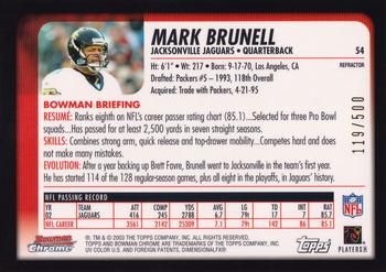 2003 Bowman Chrome - Refractors #54 Mark Brunell Back