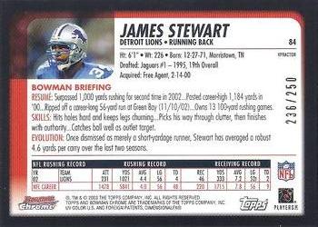2003 Bowman Chrome - Xfractors #84 James Stewart Back
