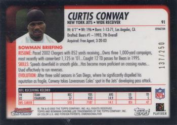 2003 Bowman Chrome - Xfractors #91 Curtis Conway Back