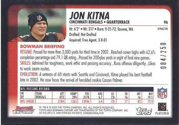 2003 Bowman Chrome - Xfractors #96 Jon Kitna Back