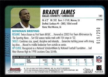 2003 Bowman Chrome - Xfractors #141 Bradie James Back