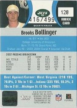2003 Bowman's Best - Blue #128 Brooks Bollinger Back