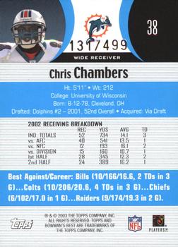 2003 Bowman's Best - Blue #38 Chris Chambers Back