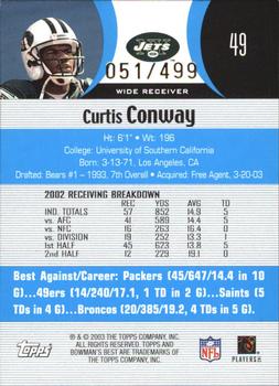 2003 Bowman's Best - Blue #49 Curtis Conway Back