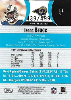 2003 Bowman's Best - Blue #57 Isaac Bruce Back