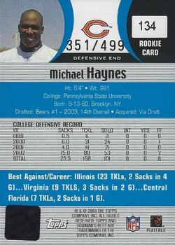 2003 Bowman's Best - Blue #134 Michael Haynes Back